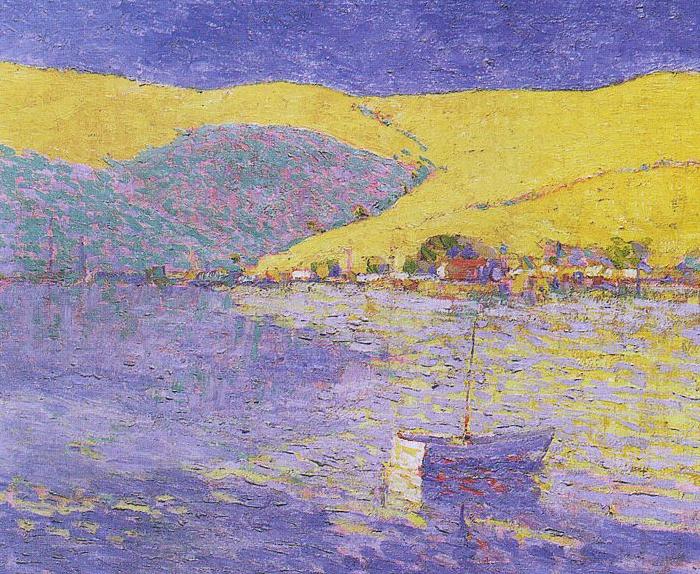 Seldon Connor Gile Boat and Yellow Hills oil painting picture